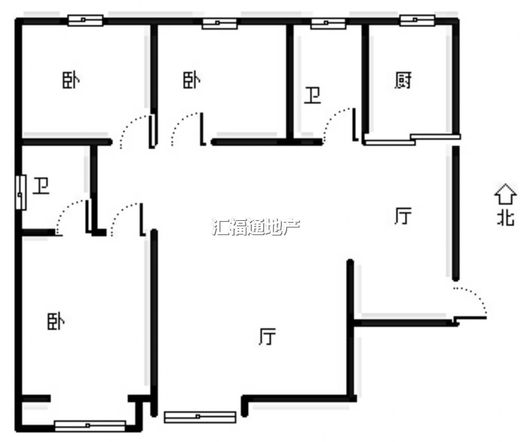 联合七号院3室2厅1卫户型图