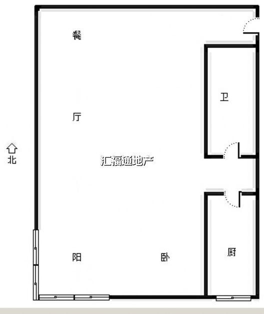 汇元四季橙1室1厅1卫户型图