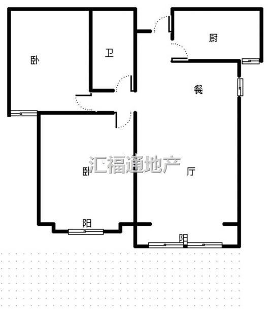 凯兴花园（悦享城）2室2厅1卫户型图