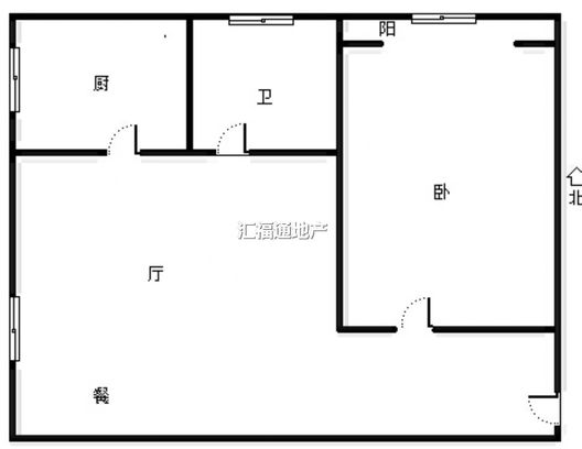 水岸花城1室1厅1卫户型图