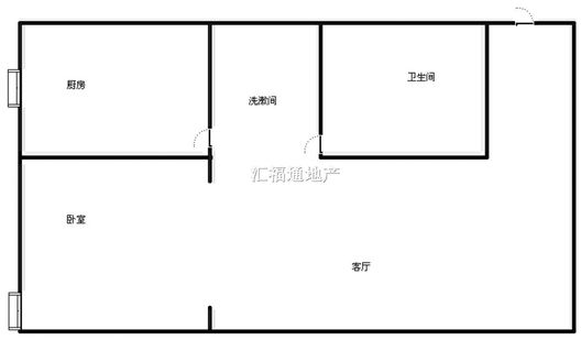 汇元四季橙1室1厅1卫户型图