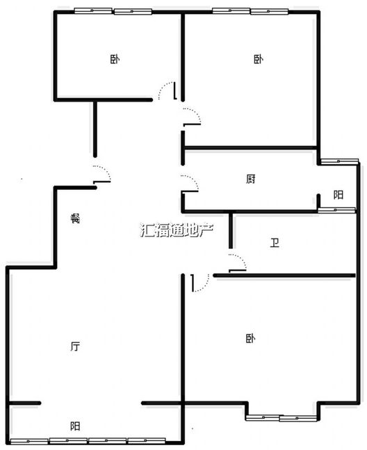 华融现代城3室2厅1卫户型图