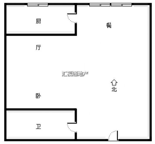 惠友钻石广场（AB座）1室1厅1卫户型图