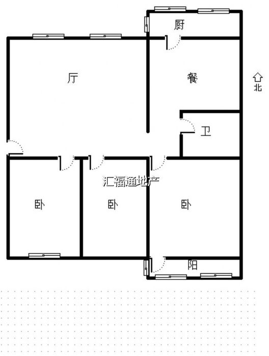 地质总局南院3室2厅1卫户型图