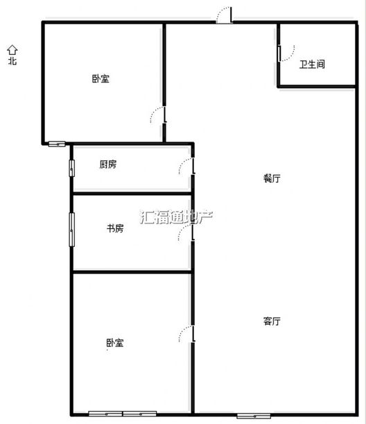 鸿坤理想湾3室1厅1卫户型图