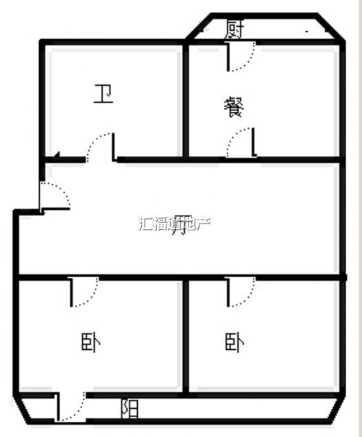 涿州市医院家属院2室2厅1卫户型图