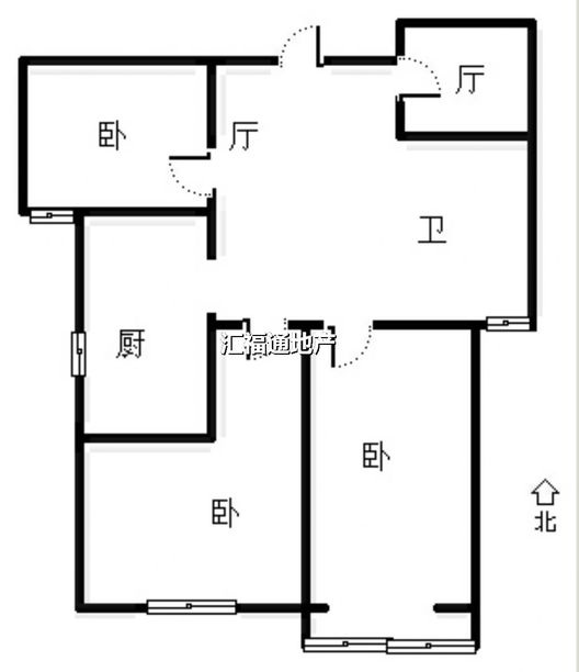 联合七号院3室2厅1卫户型图