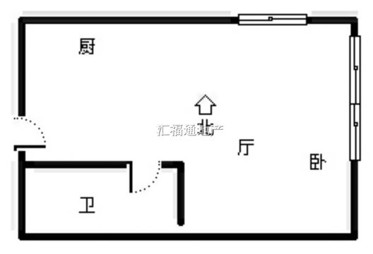 金街公寓1室1厅1卫户型图