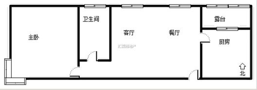 华融现代城1室1厅1卫户型图