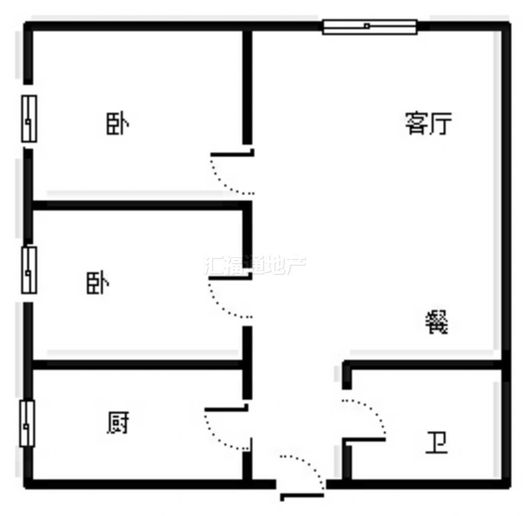 名流美域2室2厅1卫户型图