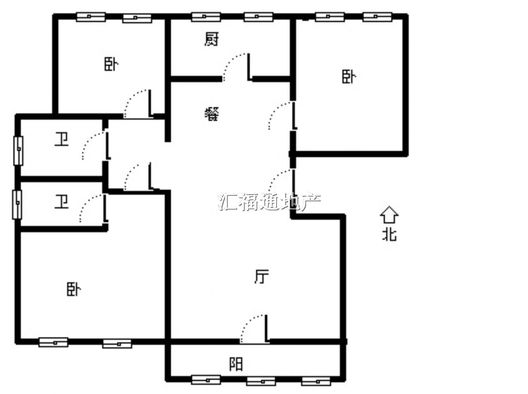 天龙小区（二期）3室2厅2卫户型图