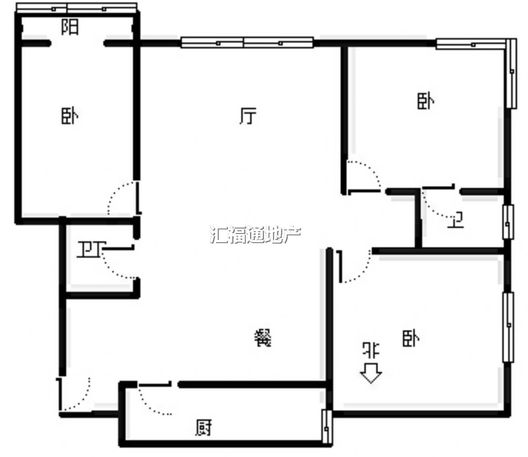 公园壹号3室2厅2卫户型图