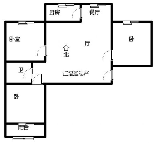 惠友荷园3室2厅1卫户型图