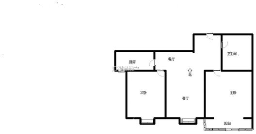 水岸花城2室1厅1卫户型图