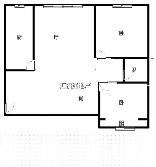 北京理想城2室2厅1卫户型图