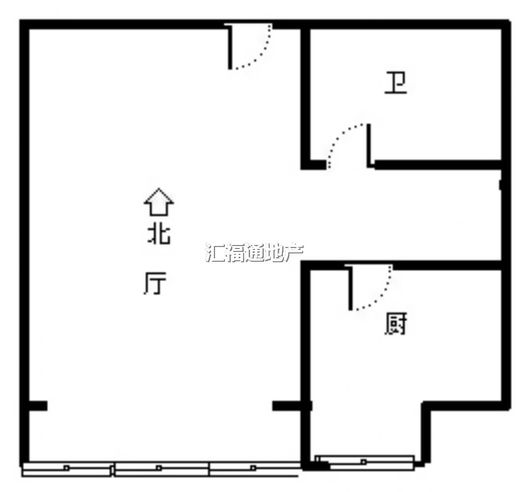 鸿盛凯旋门1室1厅1卫户型图