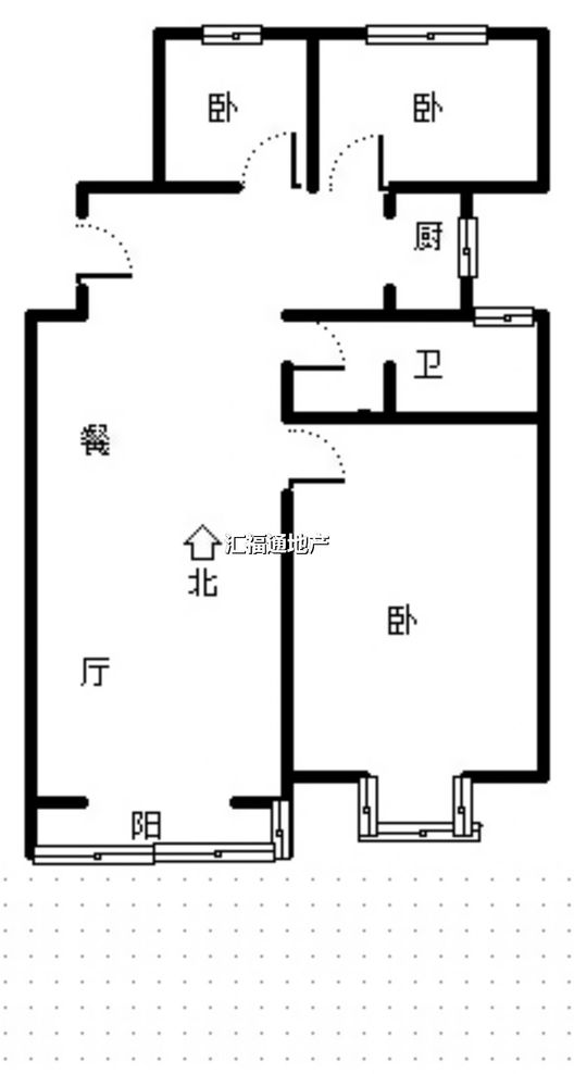 天地新城3室2厅1卫户型图