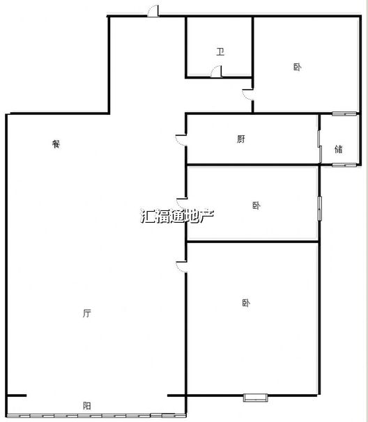 华融现代城3室2厅1卫户型图
