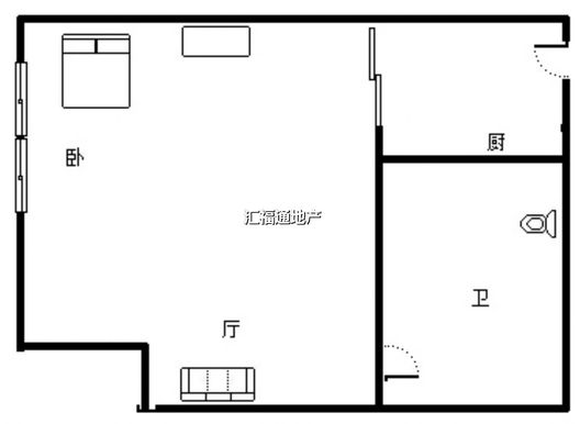 金街公寓2室2厅2卫户型图