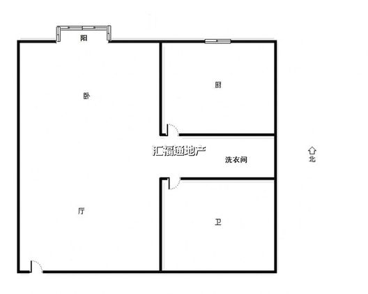 汇元尚品1室1厅1卫户型图