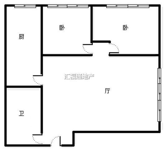 翡翠滨江2室2厅1卫户型图