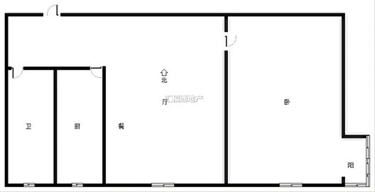 鸿盛凯旋门1室1厅1卫户型图