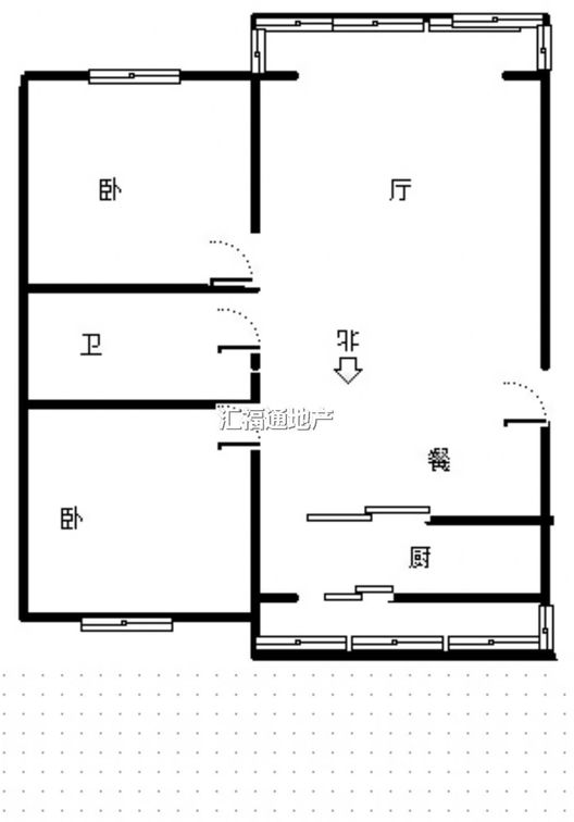 鹏润四季花园2室2厅1卫户型图