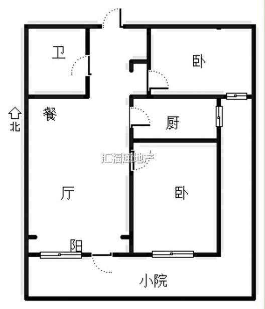 鹏渤印象城·牛津花园2室2厅1卫户型图