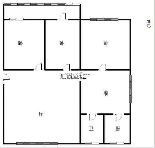 保定第二中心医院住宅小区3室2厅1卫户型图