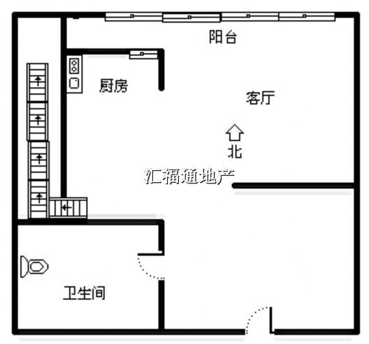 8090（新怡家园自由）2室2厅1卫户型图