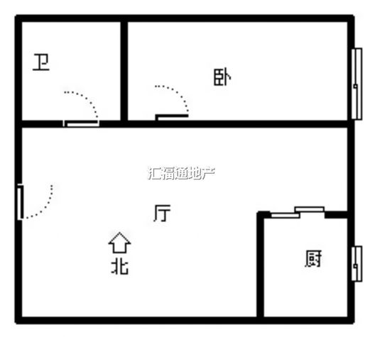水岸花城1室1厅1卫户型图