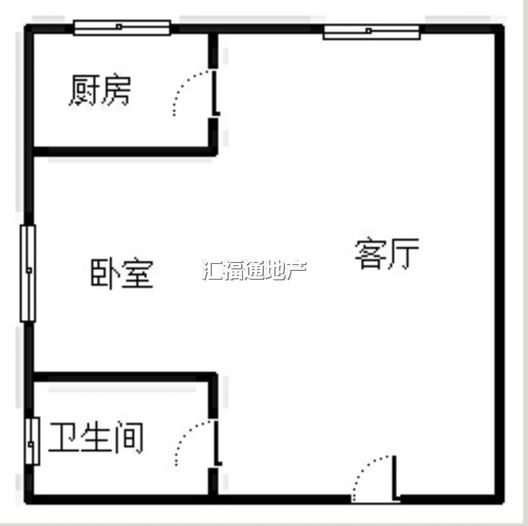 惠友钻石广场（AB座）1室1厅1卫户型图