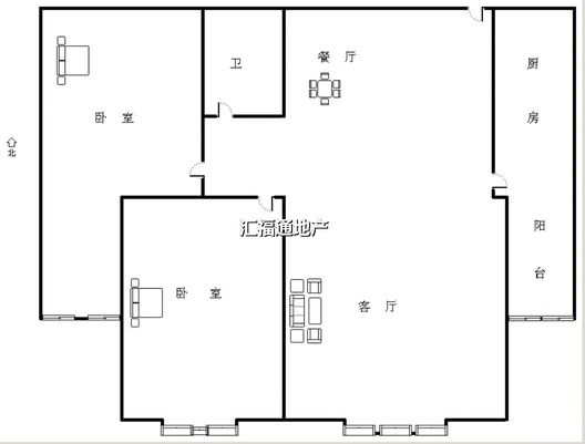 紫竹园一期（未来城）2室2厅1卫户型图