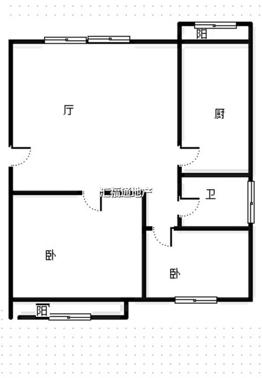 师范学校家属院2室2厅1卫户型图