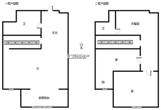 惠友旺角2室2厅2卫户型图