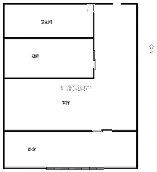 京第银座1室1厅1卫户型图