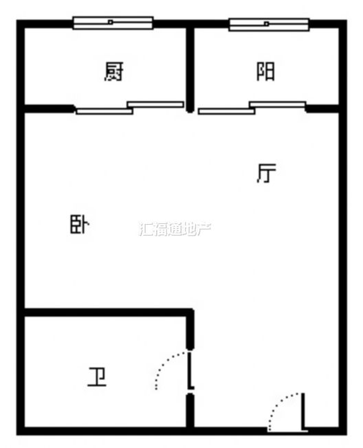 名流美域1室1厅1卫户型图