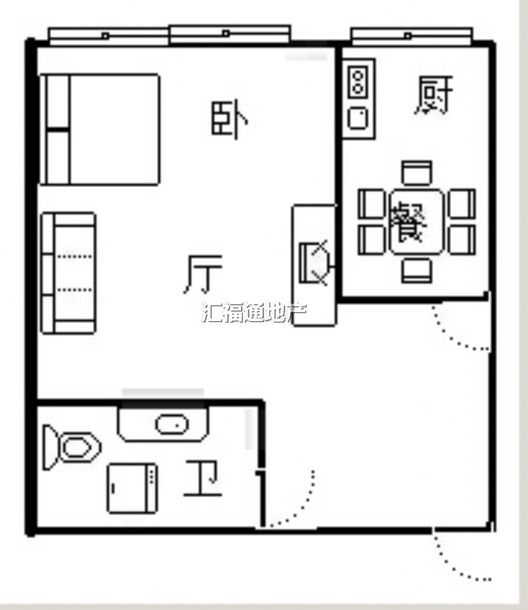 汇元和顺1室1厅1卫户型图