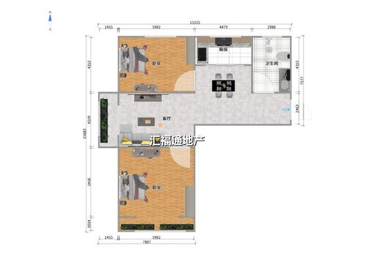香邑溪谷一期2室2厅1卫户型图