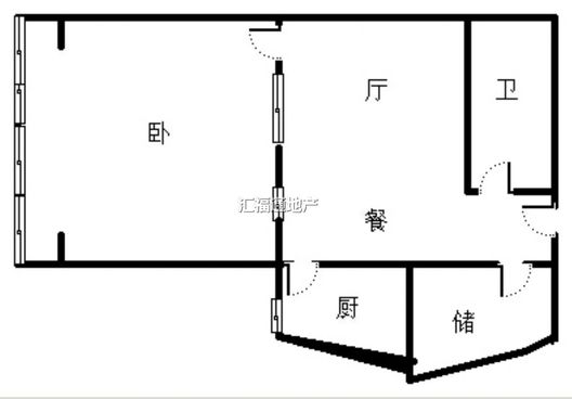 汇元上城2室2厅1卫户型图