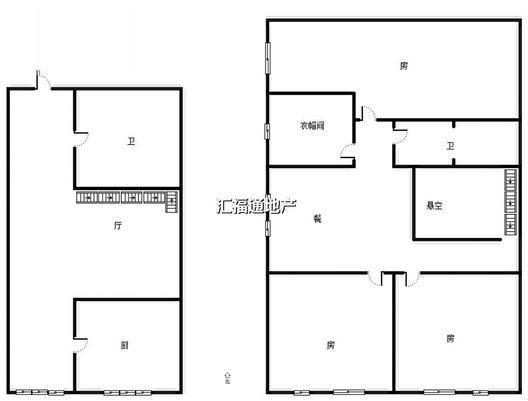 惠友钻石广场（AB座）3室2厅1卫户型图