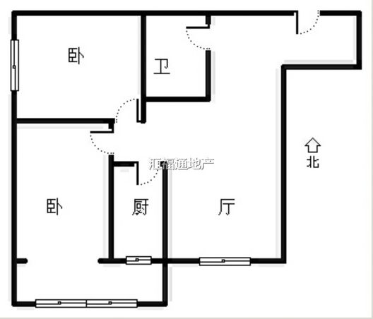 范阳公寓2室1厅1卫户型图