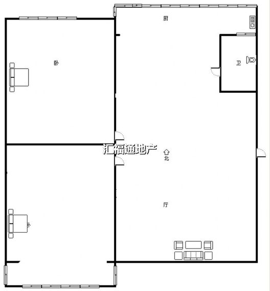 老财政局家属院2室2厅1卫户型图