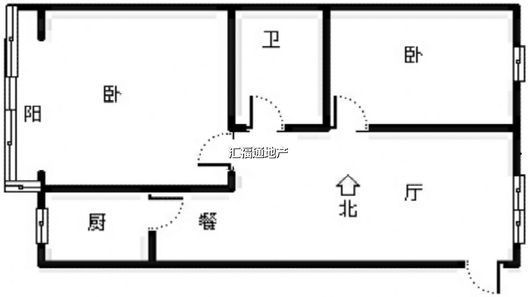 东方家园2室2厅1卫户型图