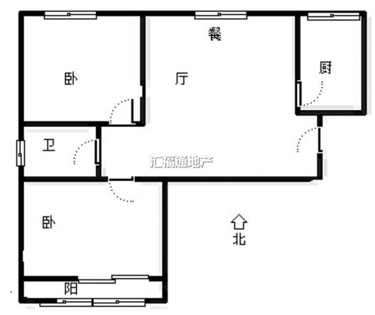 温馨小区2室1厅1卫户型图