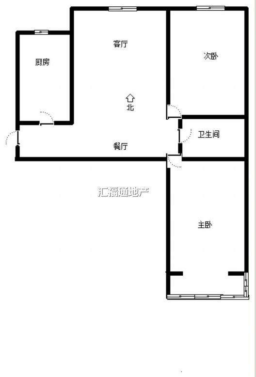 水岸花城2室2厅1卫户型图