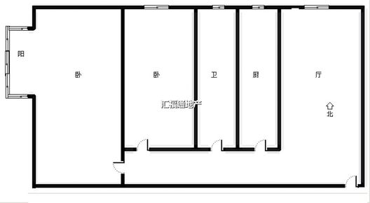 天保郦景2室1厅1卫户型图