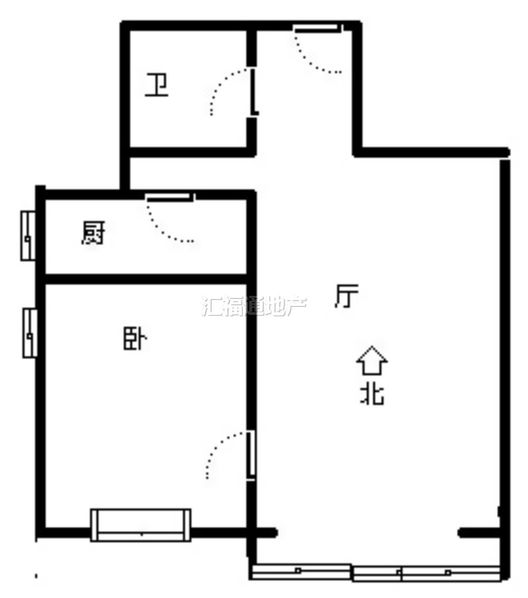 水岸花城1室1厅1卫户型图