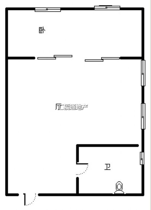 惠友钻石广场（AB座）1室1厅1卫户型图