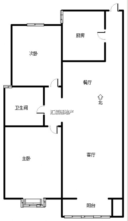 鸿盛旺京2室1厅2卫户型图